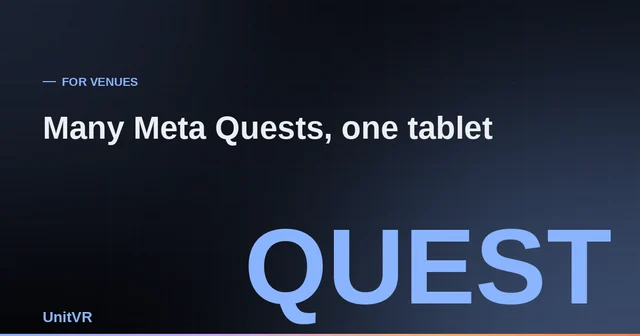 Several Meta Quest headsets managed from one tablet