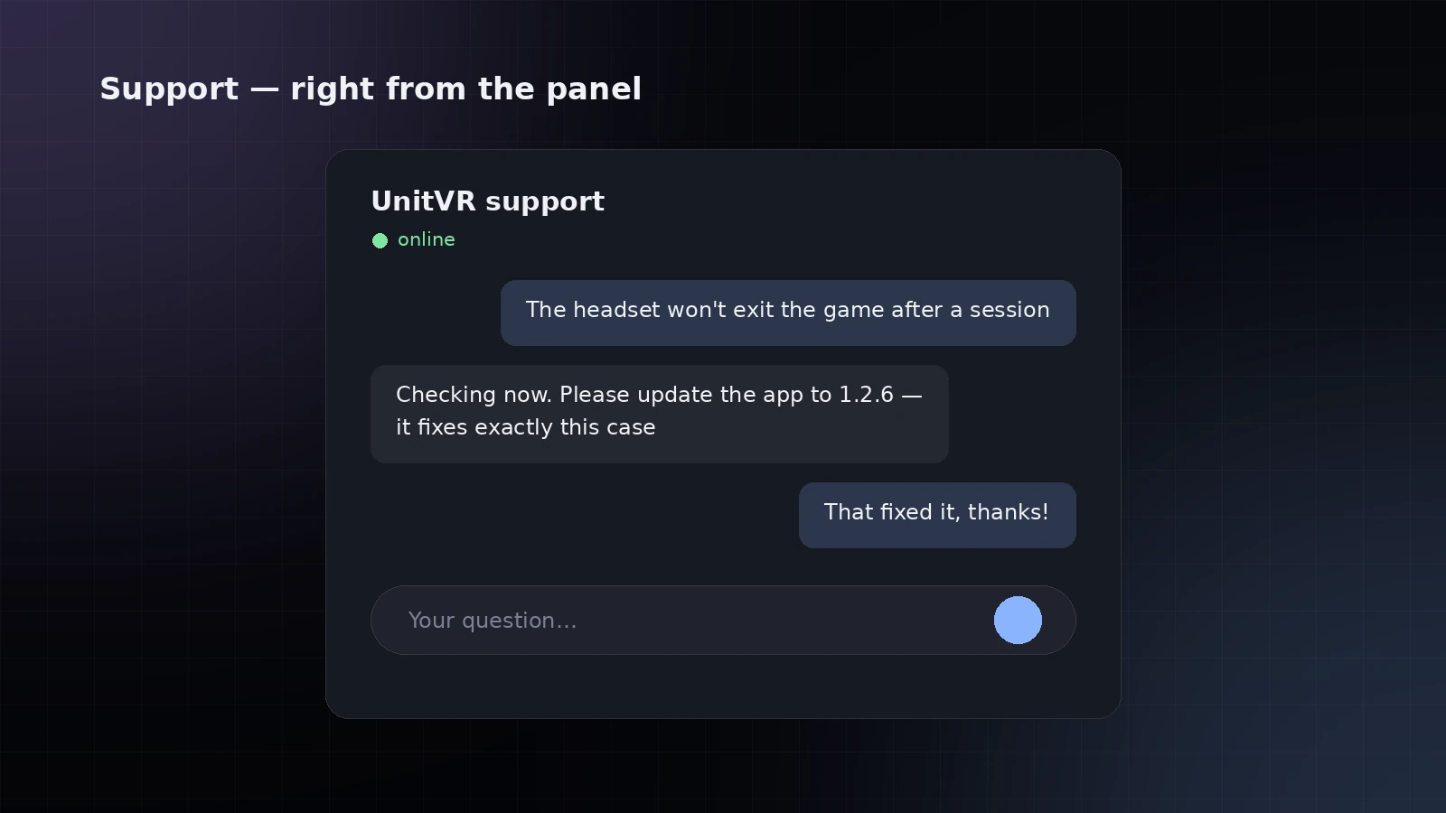 Support on hand